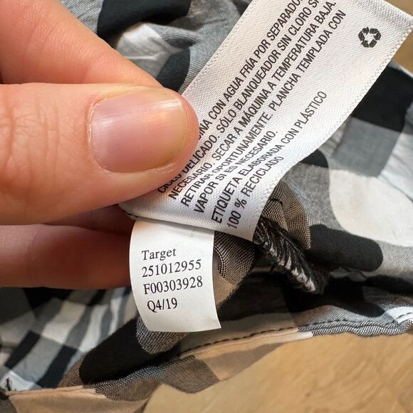 Lisa Marie Fernandez for Target Button Front Shirt Dress Black‎ Gingham WL - Picture 7 of 7